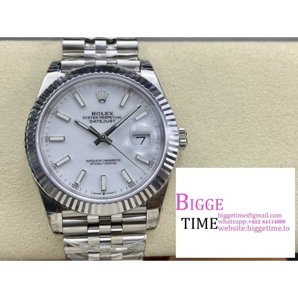 DateJust 41mm 126334 Fluted Bezel White Dial Jubilee Bracelet VSF VS3235 - Image 8