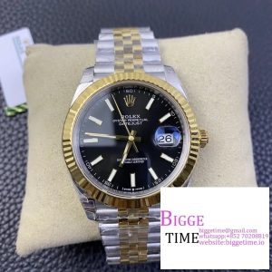 DateJust 41mm Fluted Bezel Black Dial YG/SS Jubilee Bracelet VSF VS3235