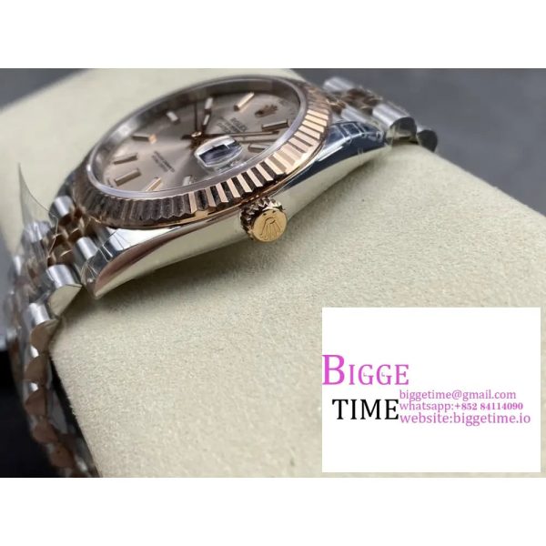 DateJust 41mm Fluted Bezel Champagne Dial RG/SS Jubilee Bracelet VSF VS3235 - Image 4