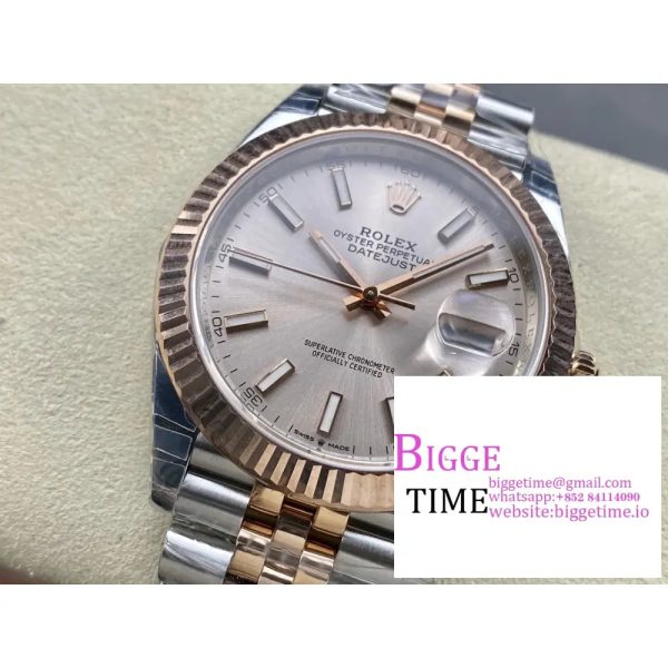DateJust 41mm Fluted Bezel Champagne Dial RG/SS Jubilee Bracelet VSF VS3235 - Image 6