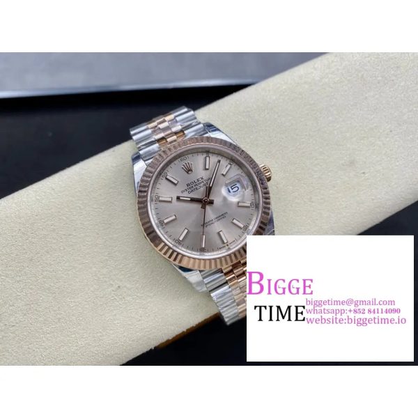 DateJust 41mm Fluted Bezel Champagne Dial RG/SS Jubilee Bracelet VSF VS3235 - Image 3