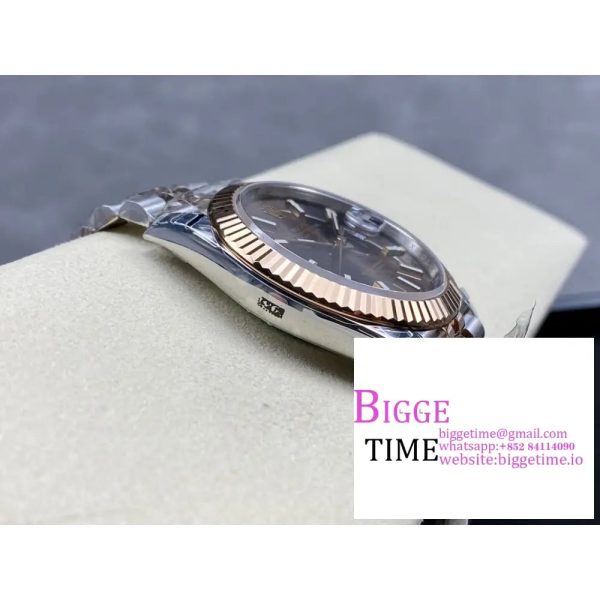 DateJust 41mm Fluted Bezel Chocolate Dial RG/SS Jubilee Bracelet VSF VS3235 - Image 2