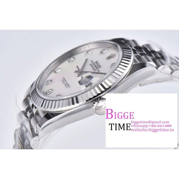 DateJust 41mm Fluted Bezel Mop Dial Diamond Marker Oyster Bracelet Clean Factory CF VR3235 - Image 3