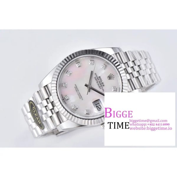 DateJust 41mm Fluted Bezel Mop Dial Diamond Marker Oyster Bracelet Clean Factory CF VR3235 - Image 5