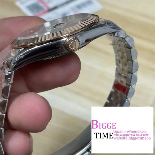 DateJust 41mm Fluted Bezel Silver Dial RG/SS Jubilee Bracelet VSF VS3235 - Image 3