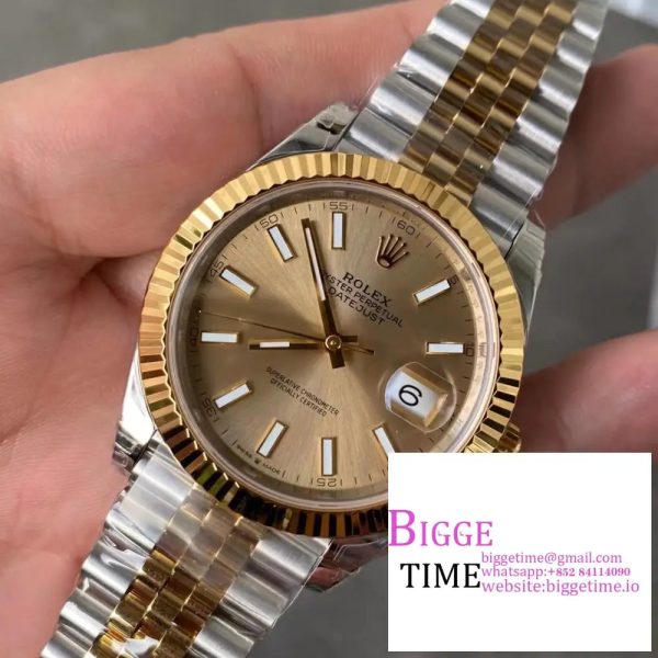 DateJust 41mm Fluted Bezel YG Dial YG/SS Jubilee Bracelet VSF VS3235 - Image 3