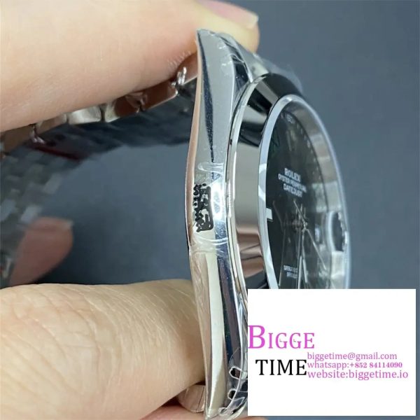 DateJust 41mm Wimbledon Smooth Bezel Grey Dial Green Roma Marker Jubilee Bracelet VSF VS3235 - Image 5
