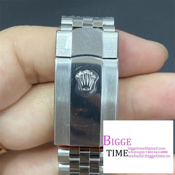 DateJust 41mm Wimbledon Smooth Bezel Grey Dial Green Roma Marker Jubilee Bracelet VSF VS3235 - Image 7