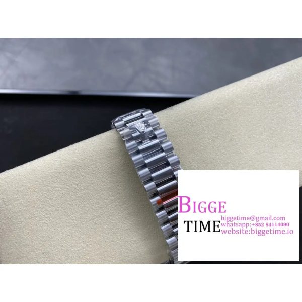 Day Date 228239 40mm SS BPF 1:1 Best Edition Fluted Bezel Green Dial Roman Makers on SS Bracelet VR3255 - Image 8