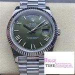 Day Date 228239 40mm SS BPF 1:1 Best Edition Fluted Bezel Green Dial Roman Makers on SS Bracelet VR3255
