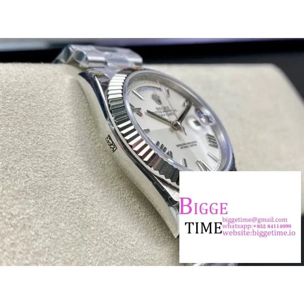 Day Date 40 GMF 1:1 Best Edition 904L Steel White Dial Roman Markers on Bracelet A2836（Tungsten Heavy Version） - Image 8