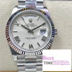 Day Date 40 GMF 1:1 Best Edition 904L Steel White Dial Roman Markers on Bracelet A2836（Tungsten Heavy Version）