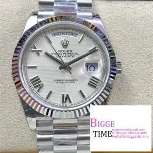 Day Date 40 GMF 1:1 Best Edition 904L Steel White Dial Roman Markers on Bracelet A2836（Tungsten Heavy Version）