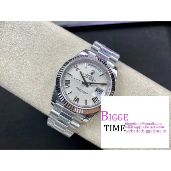 Day Date 40 GMF 1:1 Best Edition 904L Steel White Dial Roman Markers on Bracelet A2836（Tungsten Heavy Version） - Image 7