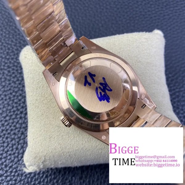 Day Date 40 RG 904L Steel GMF 1:1 Best Edition Green Dial on RG Bracelet A2836（Tungsten Heavy Version） - Image 9