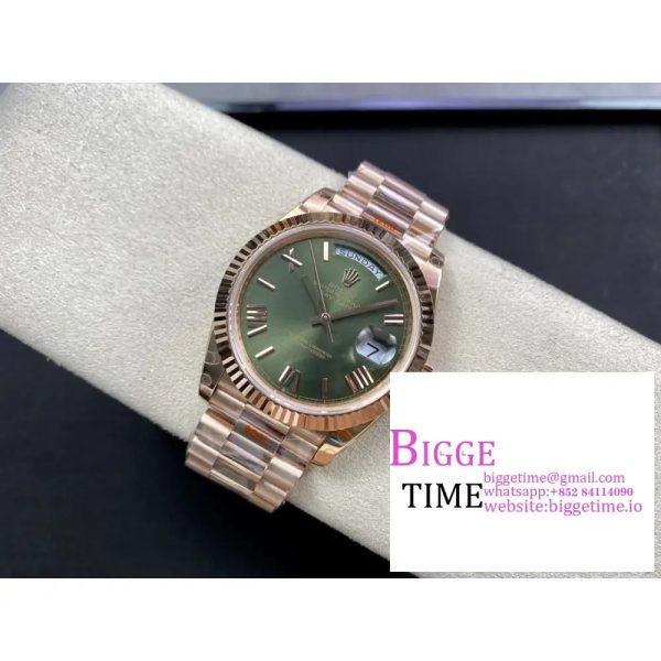 Day Date 40 RG 904L Steel GMF 1:1 Best Edition Green Dial on RG Bracelet A2836（Tungsten Heavy Version） - Image 3