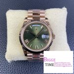 Day Date 40 RG 904L Steel GMF 1:1 Best Edition Green Dial on RG Bracelet A2836（Tungsten Heavy Version）