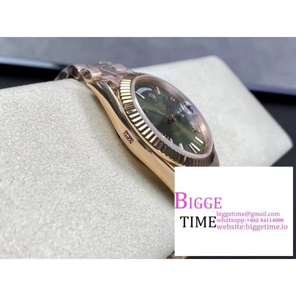 Day Date 40 RG 904L Steel GMF 1:1 Best Edition Green Dial on RG Bracelet A2836（Tungsten Heavy Version） - Image 2
