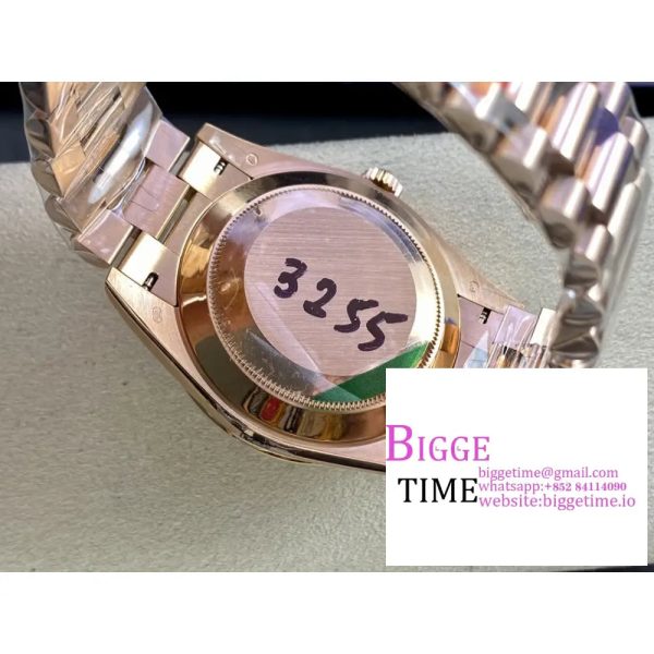 Day Date 40 RG 904L Steel GMF 1:1 Best Edition Green Dial on RG Bracelet A2836（Tungsten Heavy Version） - Image 10