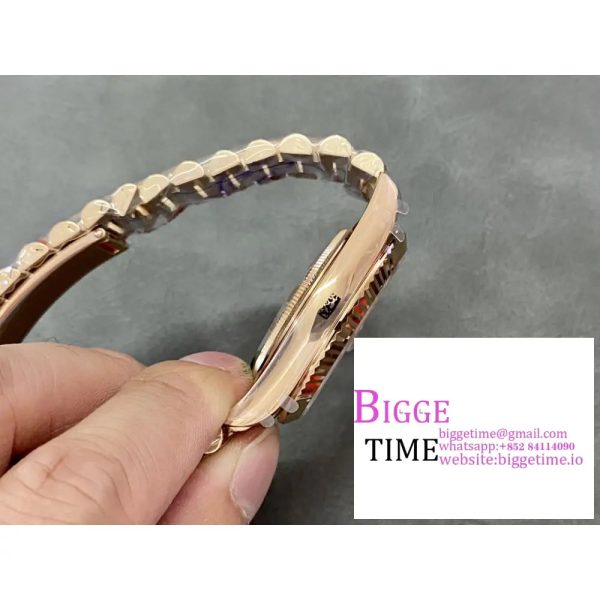Day Date 40 RG 904L Steel GMF1:1 Best Edition Brown Crystal Dial on RG Bracelet A3235 (Tungsten Heavy Version) - Image 9