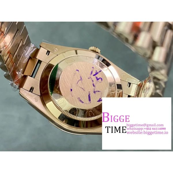 Day Date 40 RG 904L Steel GMF1:1 Best Edition Brown Crystal Dial on RG Bracelet A3235 (Tungsten Heavy Version) - Image 10
