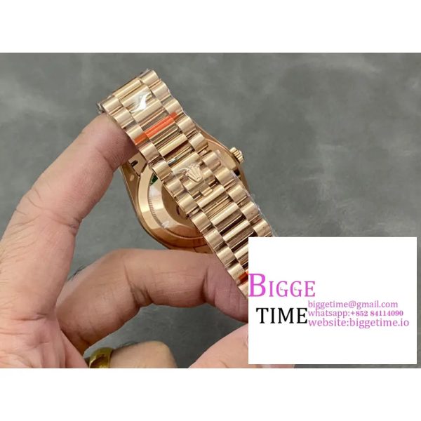 Day Date 40 RG 904L Steel GMF1:1 Best Edition Brown Crystal Dial on RG Bracelet A3235 (Tungsten Heavy Version) - Image 8