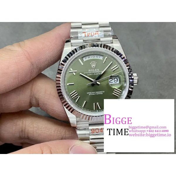 Day Date 40 SS 228239 GMF 1:1 Best Edition Green Roman Dial on President Bracelet VR3255(Tungsten Heavy Version) - Image 5