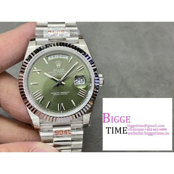 Day Date 40 SS 228239 GMF 1:1 Best Edition Green Roman Dial on President Bracelet VR3255(Tungsten Heavy Version) - Image 2