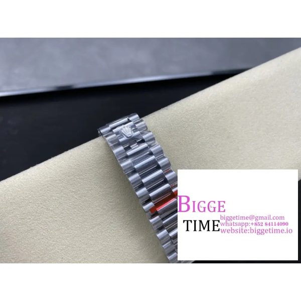 Day Date 40 SS 904L Steel GMF 1:1 Best Edition Blue Dial with Arabic Markers on SS Bracelet A2836 - Image 9