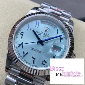 Day Date 40 SS 904L Steel GMF 1:1 Best Edition Blue Dial with Arabic Markers on SS Bracelet A2836