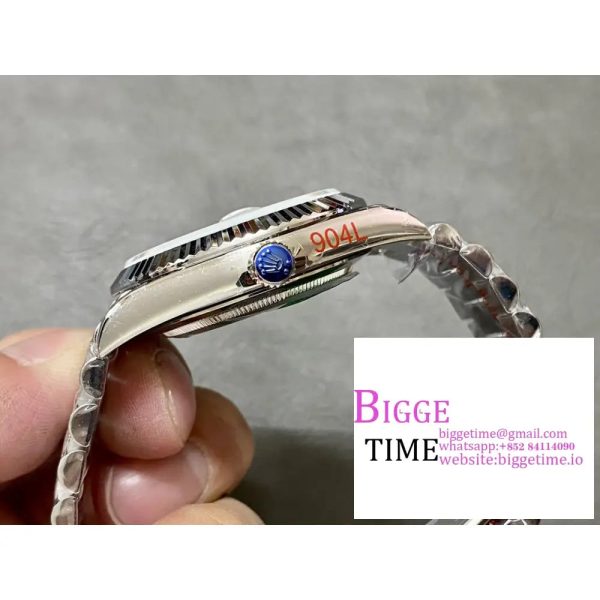 Day Date 40 SS 904L Steel GMF 1:1 Best Edition Polished Bezel Ice Blue Dial on SS Bracelet A2836 - Image 8
