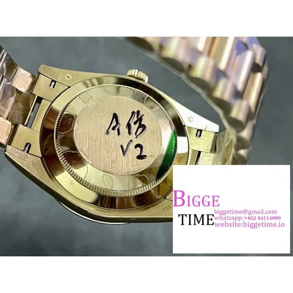 Day Date 40 YG 228238 ARF 1:1 Best Edition Black Dial Stick Markers on President Bracelet VR3255 (Tungsten Heavy Version) - Image 10
