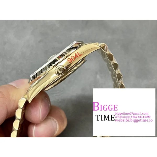 Day Date 40 YG 228238 ARF 1:1 Best Edition Black Dial Stick Markers on President Bracelet VR3255 (Tungsten Heavy Version) - Image 8