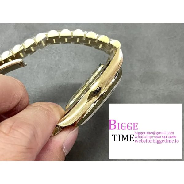 Day Date 40 YG 228238 ARF 1:1 Best Edition Black Dial Stick Markers on President Bracelet VR3255 (Tungsten Heavy Version) - Image 7