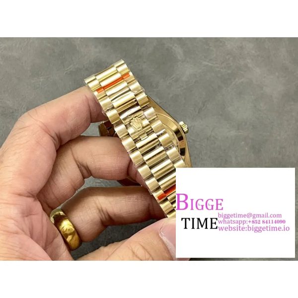 Day Date 40 YG 228238 ARF 1:1 Best Edition Black Dial Stick Markers on President Bracelet VR3255 (Tungsten Heavy Version) - Image 9