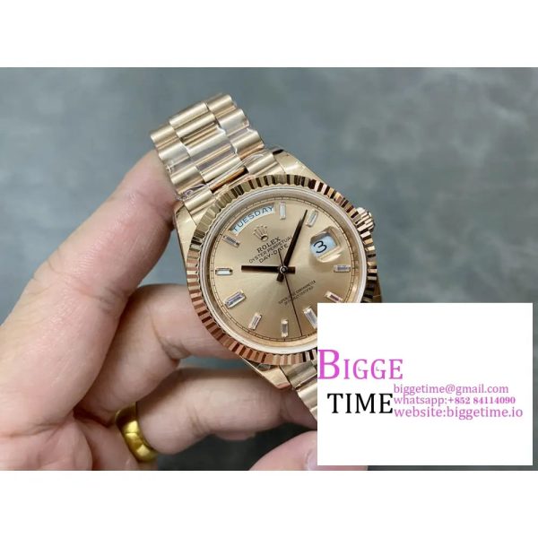 Day Date 40 YG 228238 ARF 1:1 Best Edition YG Dial Crystal Markers on President Bracelet VR3255(Tungsten Heavy Version) - Image 4