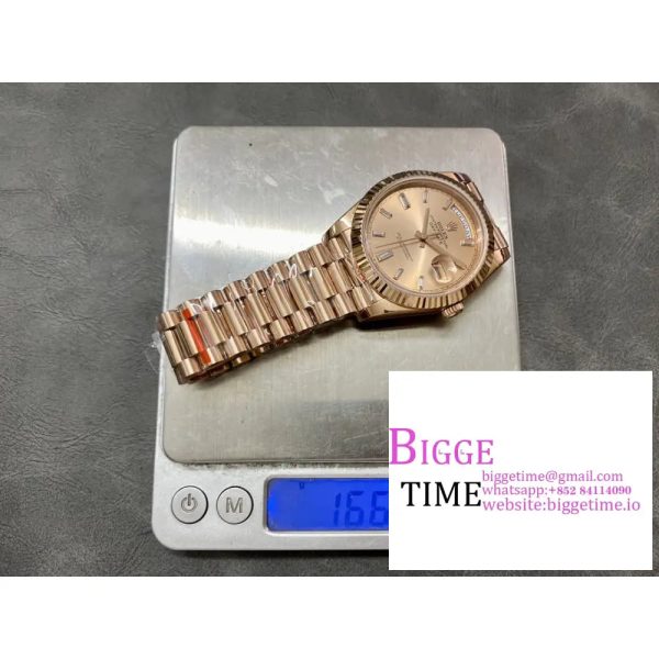 Day Date 40 YG 228238 ARF 1:1 Best Edition YG Dial Crystal Markers on President Bracelet VR3255(Tungsten Heavy Version) - Image 6