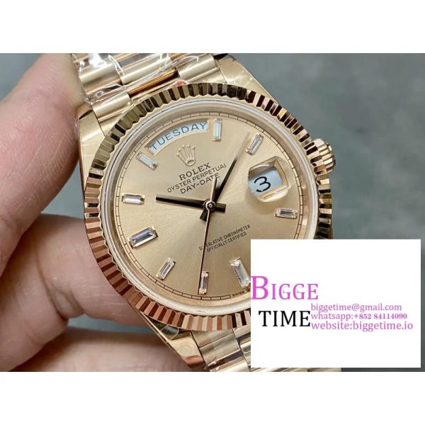 Day Date 40 YG 228238 ARF 1:1 Best Edition YG Dial Crystal Markers on President Bracelet VR3255(Tungsten Heavy Version) - Image 5