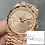 Day Date 40 YG 228238 ARF 1:1 Best Edition YG Dial Crystal Markers on President Bracelet VR3255(Tungsten Heavy Version)