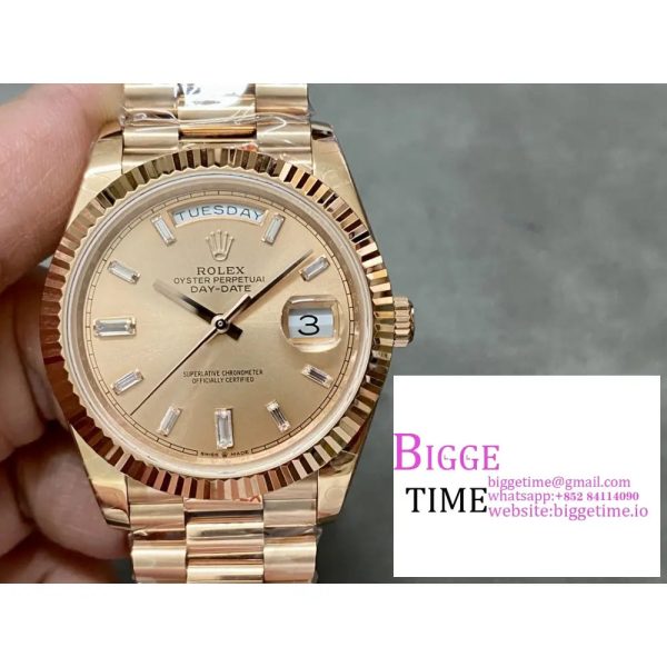 Day Date 40 YG 228238 ARF 1:1 Best Edition YG Dial Crystal Markers on President Bracelet VR3255(Tungsten Heavy Version) - Image 2