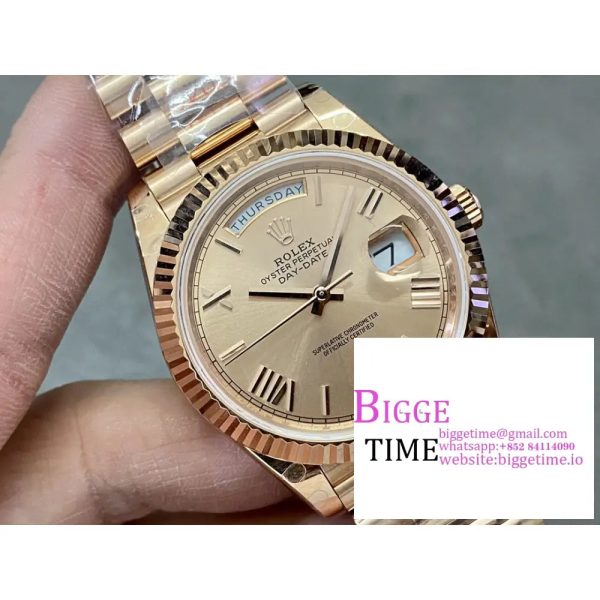 Day Date 40 YG 228238 ARF 1:1 Best Edition YG Dial Roman Markers on President Bracelet VR3255 (Tungsten Heavy Version) - Image 3