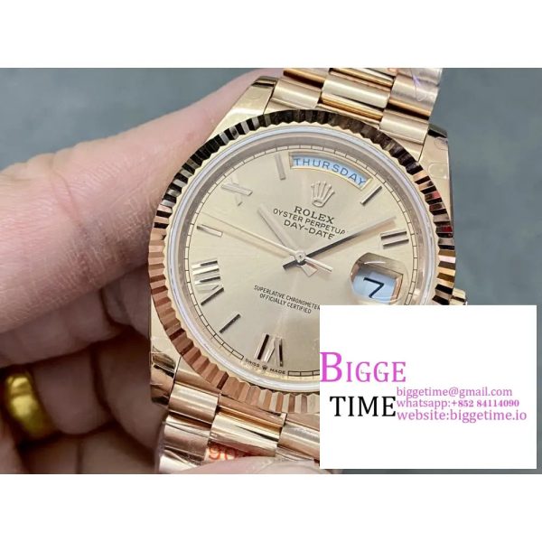 Day Date 40 YG 228238 ARF 1:1 Best Edition YG Dial Roman Markers on President Bracelet VR3255 (Tungsten Heavy Version) - Image 4