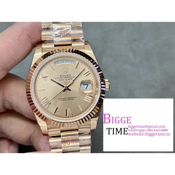 Day Date 40 YG 228238 ARF 1:1 Best Edition YG Dial Roman Markers on President Bracelet VR3255 (Tungsten Heavy Version) - Image 5
