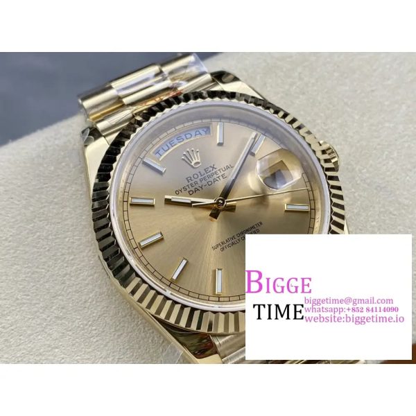 Day Date 40 YG 228238 ARF 1:1 Best Edition YG Dial Stick Markers on President Bracelet VR3255(Tungsten Heavy Version) - Image 2