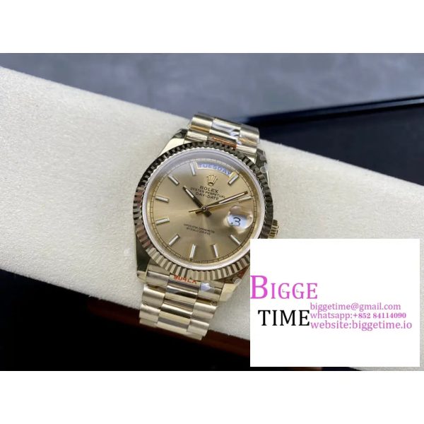 Day Date 40 YG 228238 ARF 1:1 Best Edition YG Dial Stick Markers on President Bracelet VR3255(Tungsten Heavy Version) - Image 3