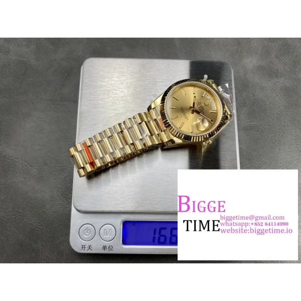 Day Date 40 YG 228238 ARF 1:1 Best Edition YG Dial Stick Markers on President Bracelet VR3255(Tungsten Heavy Version) - Image 7