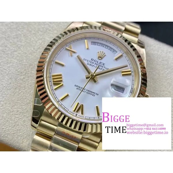 Day Date 40 YG 228238 ARF 1:1 Best Edition White Roman Dial on President Bracelet VR3255(Tungsten Heavy Version) - Image 7