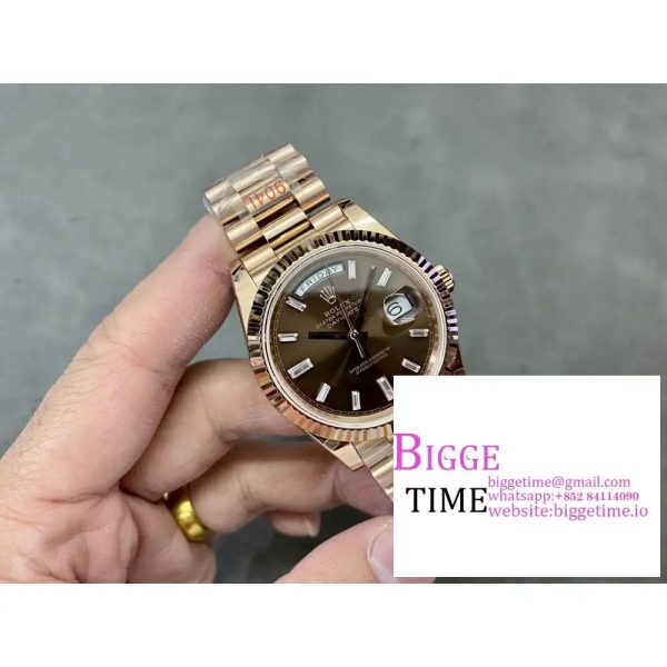Day Date 40 YG 904L Steel GMF 1:1 Best Edition Brown Roman Dial on YG Bracelet A2836 - Image 2