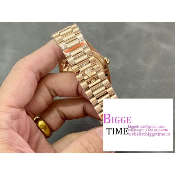Day Date 40 YG 904L Steel GMF 1:1 Best Edition Brown Roman Dial on YG Bracelet A2836 - Image 6