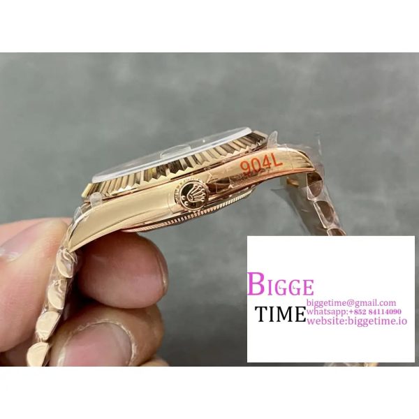 Day Date 40 YG 904L Steel GMF 1:1 Best Edition Brown Roman Dial on YG Bracelet A2836 - Image 8